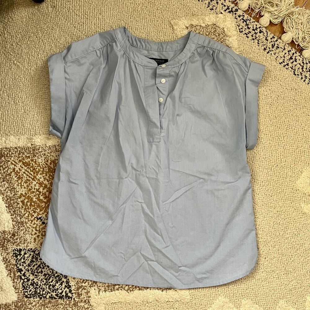 Banana Republic - Light Blue Linen Blouse